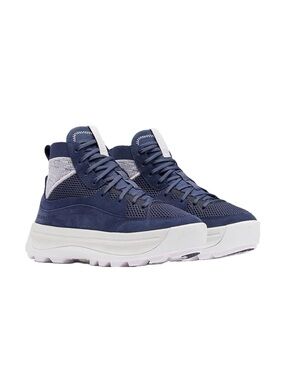 Sorel ONA 503 mid platform sneaker 7 navy blue suede